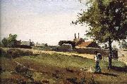 Camille Pissarro Entering the village oil painting artist